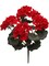 Red 18" Deluxe UV Geranium Bush – 5 Bloom Heads – Realistic Outdoor Artificial Flower Bush